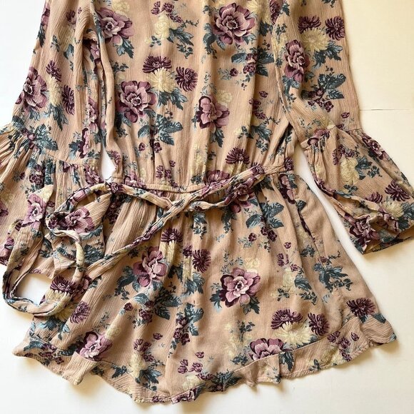 American Eagle AEO Romper Boho Jumper Floral  Western Pockets Ruffle Feminine XS - Picture 11 of 15